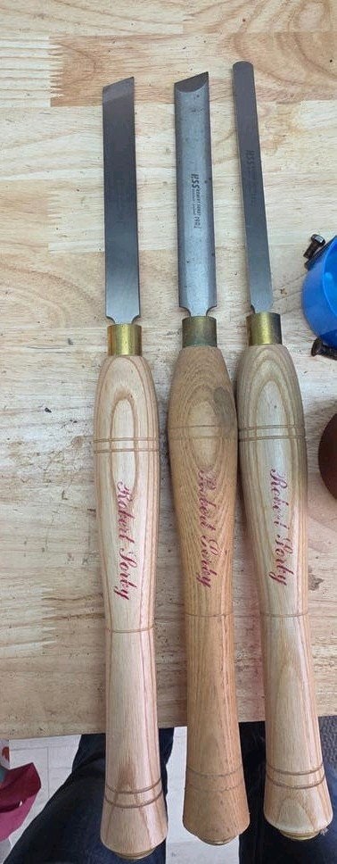 Robert Sorby schuine en ronde beitels - bijna nieuw, Ophalen of Verzenden, Zo goed als nieuw, Beitel, Overige merken