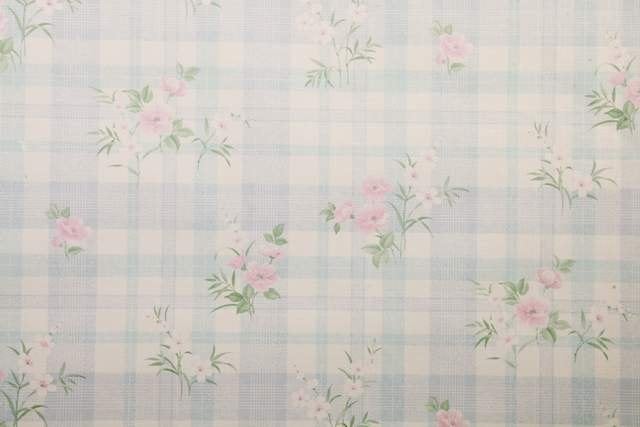 12472 Vintage keukenbehang ruitjes en bloemen swiet, Ophalen of Verzenden, Groen