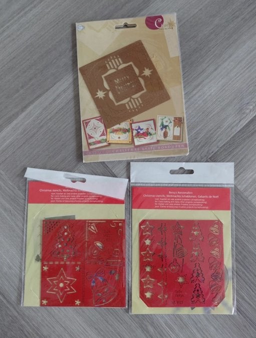 3x Kerst sierprik borduurmallen (NIEUW), Hobby en Vrije tijd, Kaarten | Zelf maken, Ophalen of Verzenden, Nieuw, Kerst, Pons of Mal