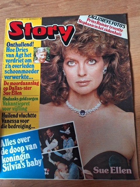 Story 1982 Dallas Linda Gray Andre van Duin Maywood Vanessa, Verzamelen, Ophalen of Verzenden, 1980 tot heden, Nederland, Tijdschrift
