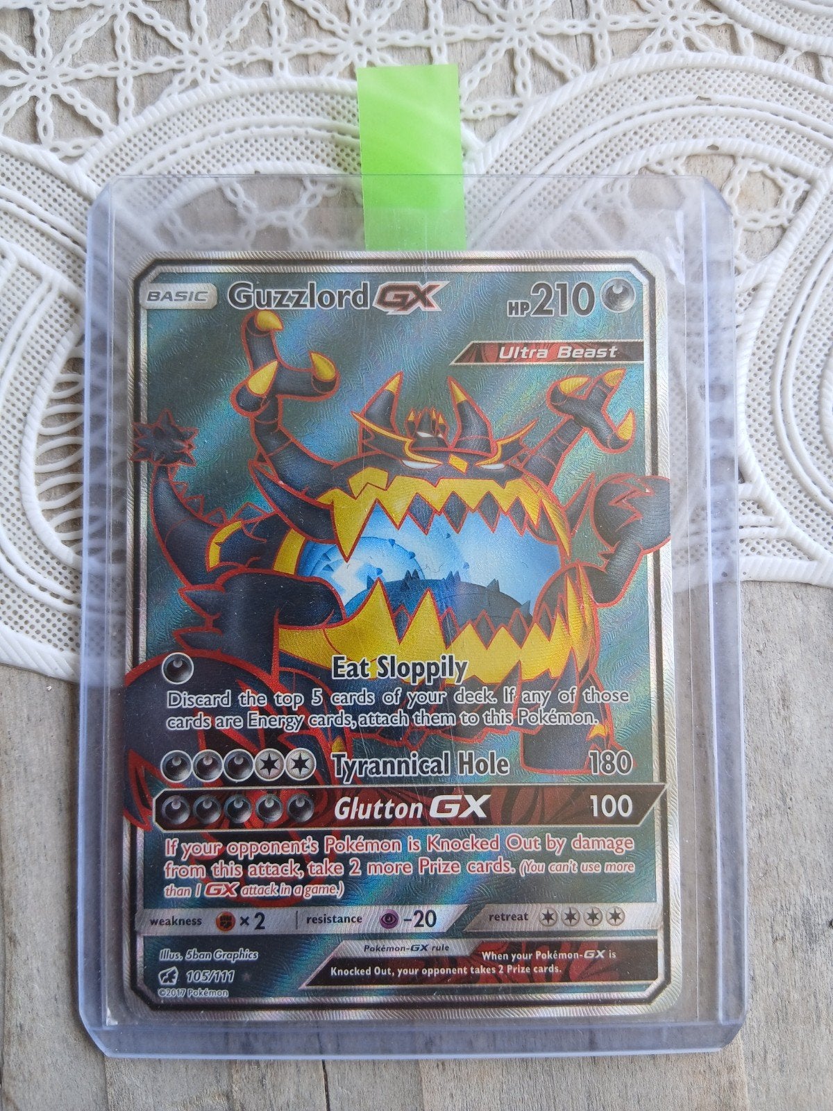 Guzzlord GX Pokémon kaart - Bijna nieuwstaat, Ophalen of Verzenden, Zo goed als nieuw, Losse kaart, Foil