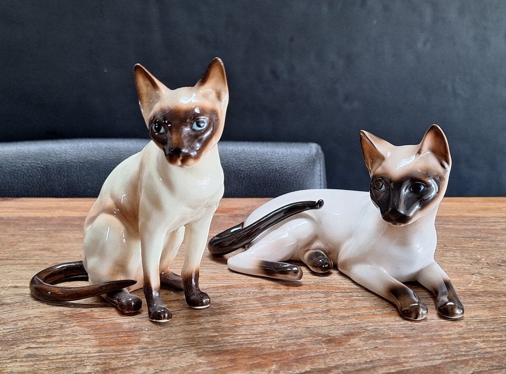 2st vintage Vaga Siamees siamese poezen VI katten beeldjes, Verzamelen, Ophalen of Verzenden, Zo goed als nieuw, Dier