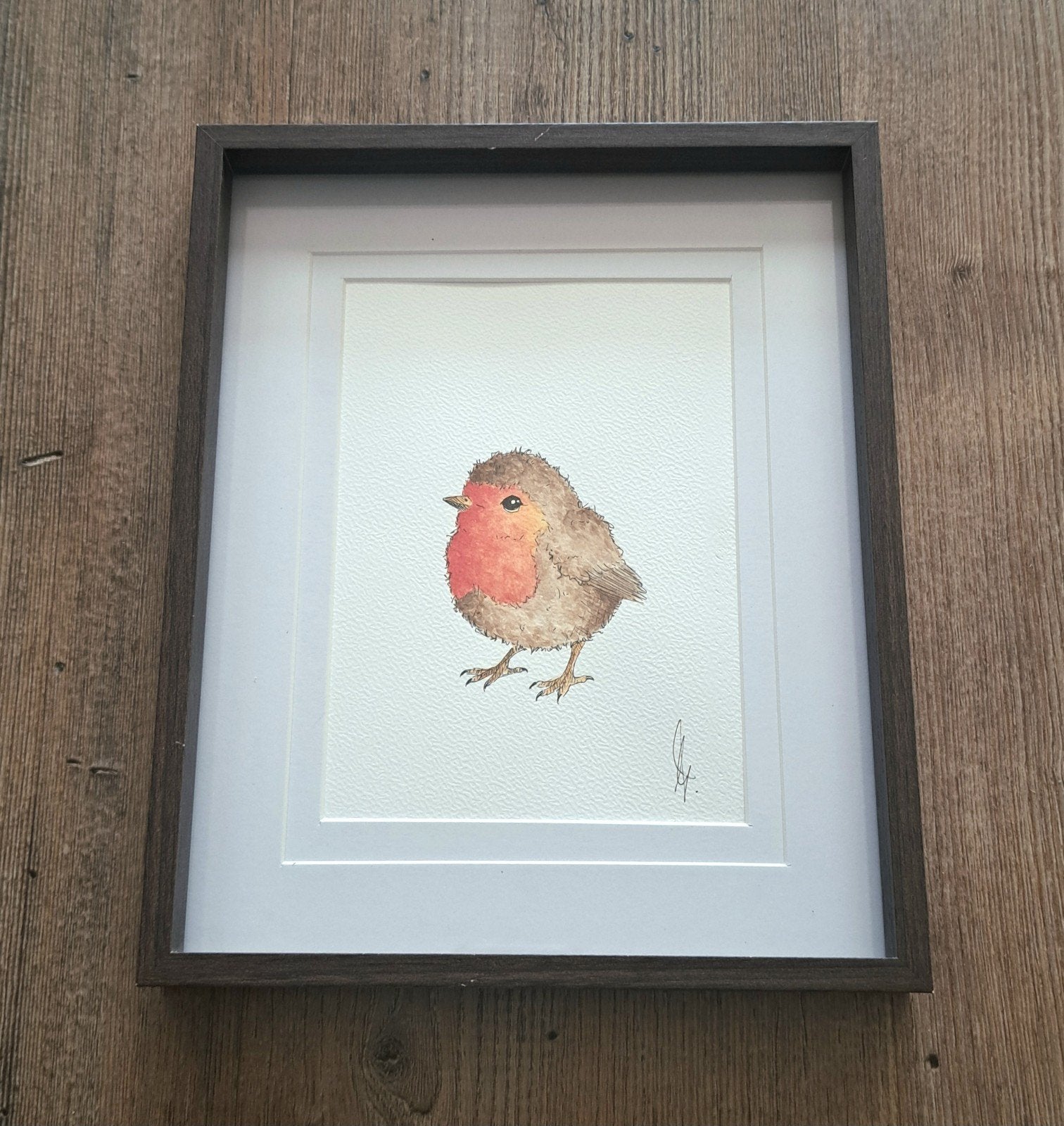Originele aquarel van een schattig roodborstje, Ophalen of Verzenden, Tekening, Aquarel, Handgemaakt