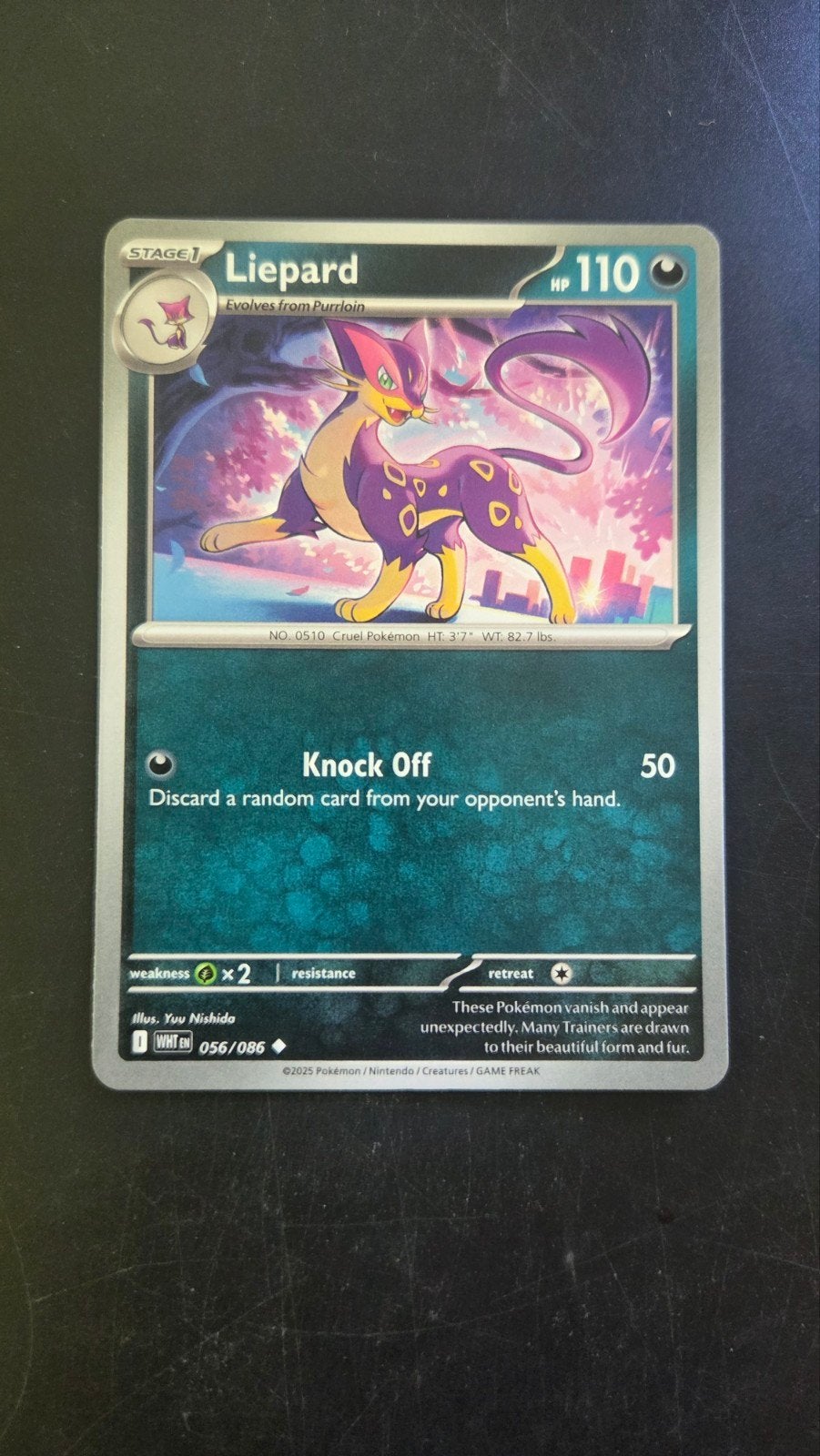 Liepard 056/086 White Flare Pokémon kaart, Verzenden, Zo goed als nieuw, Losse kaart
