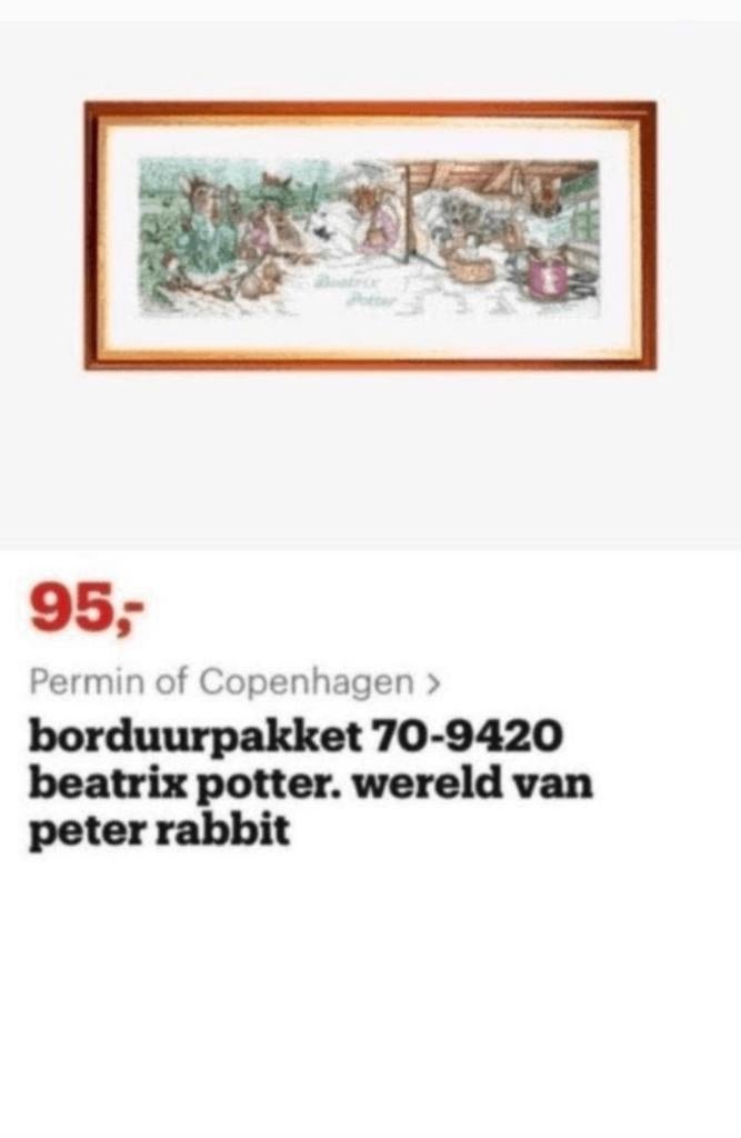 BORDUURPAKKET BEATRIX POTTER 70-9420 PLUSSssss+++++++, Verzenden, Nieuw, Handborduren, Borduurpakket