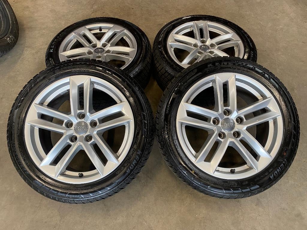 17 inch originele velgen + vierseizoenenbanden Audi A4 B9, Audi, Gebruikt, Banden en Velgen, 17 inch