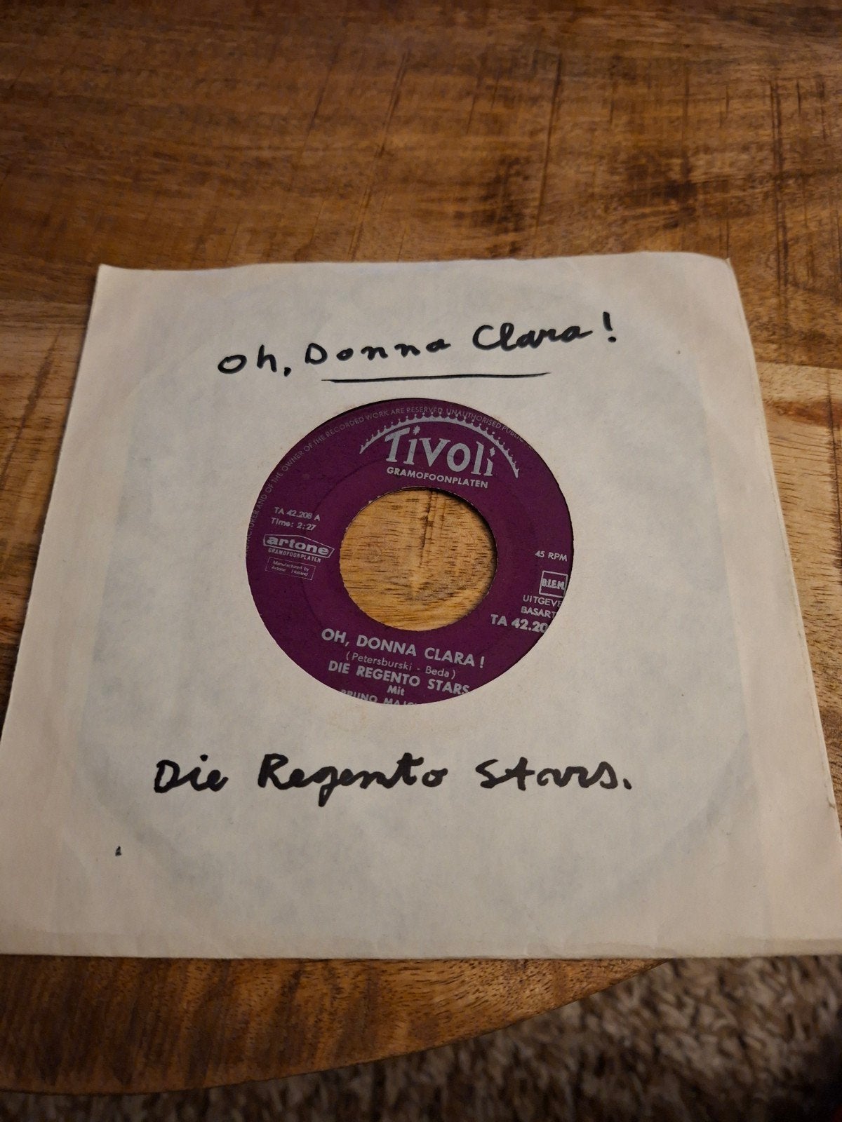 die regento stars / oh, donna clara!, Ophalen of Verzenden, Gebruikt, Nederlandstalig