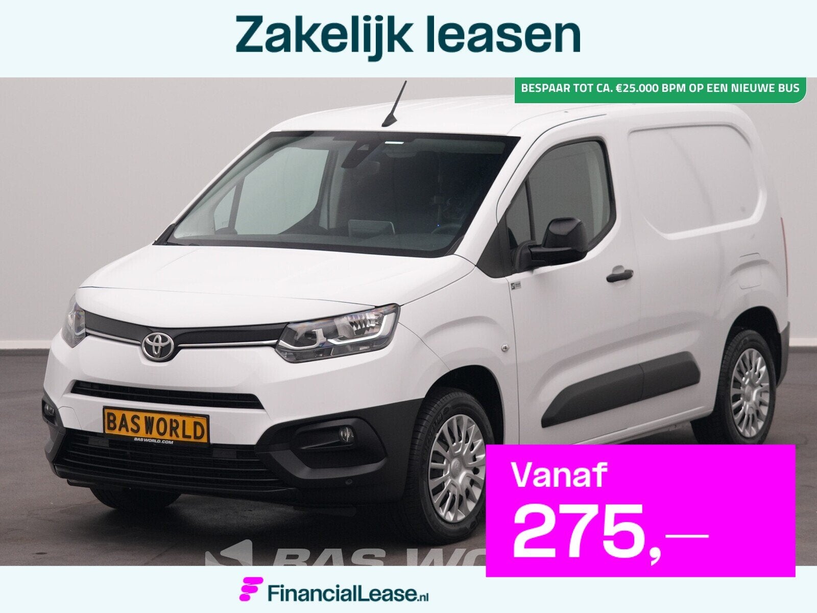 Toyota ProAce City 110pk Benzine L1H1 Navi Airco Cruise Came, Stof, Gebruikt, Wit, Handgeschakeld
