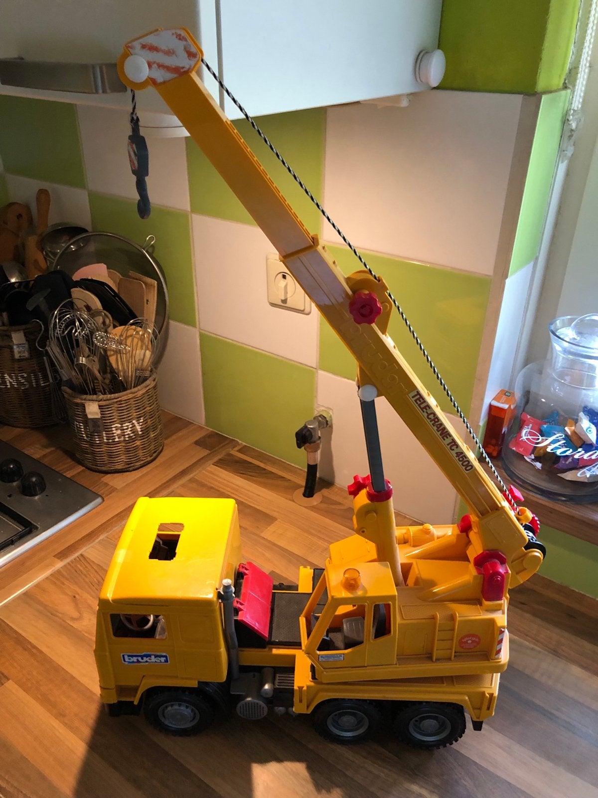 Bruder Tele-Kraanwagen TC 4500 Speelgoedkraan, Ophalen of Verzenden, Gebruikt
