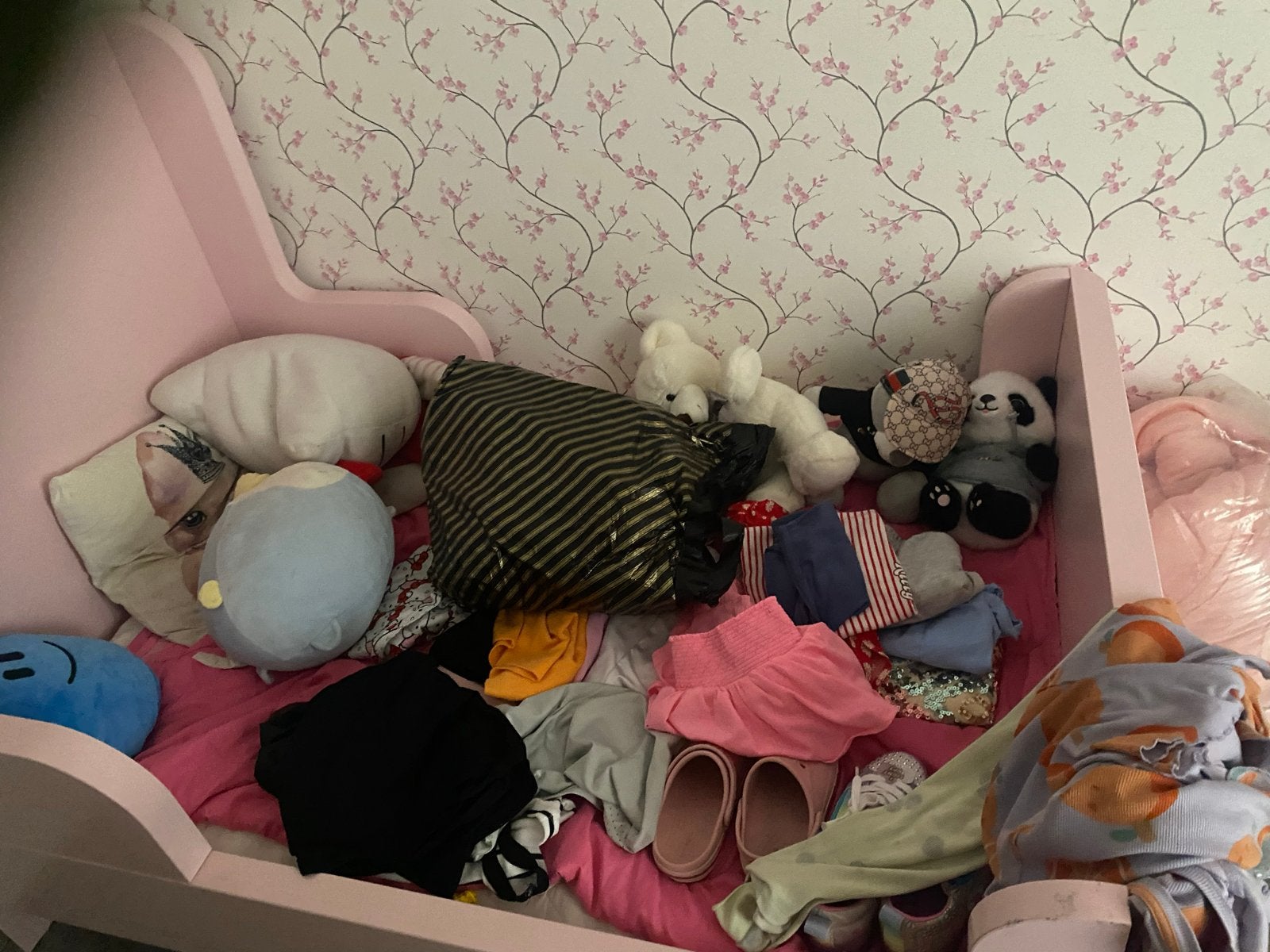 Ikea Roze Meisjesbed en Kast, Ophalen, Gebruikt, 180 cm of meer, 85 tot 100 cm
