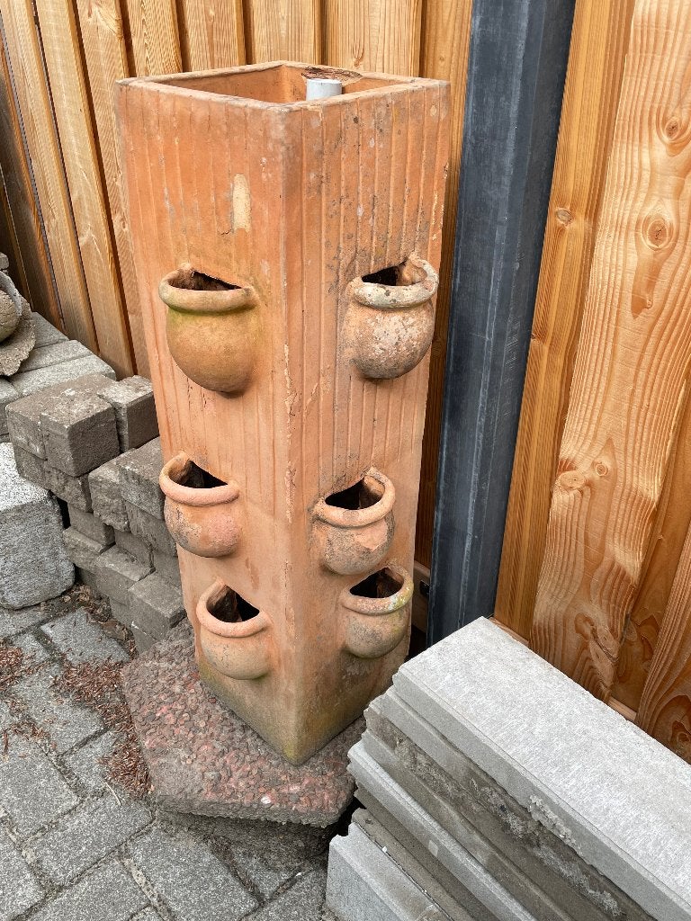Aardbeien pot van terracotta, Tuin en Terras, Bloembakken en Plantenbakken, Ophalen, Overige materialen, Gebruikt, Vierkant