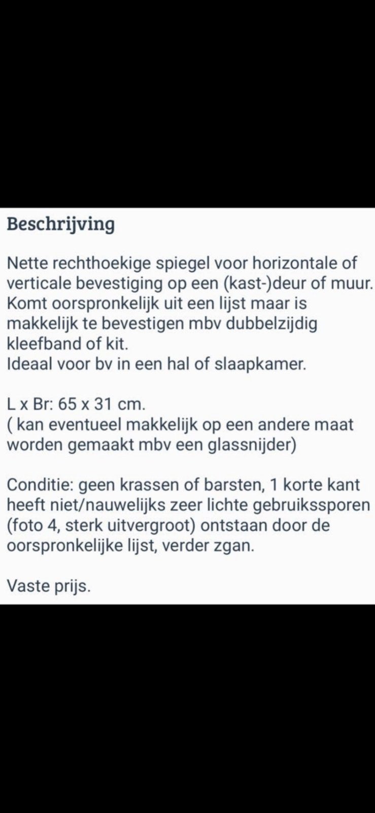 nette WAND- / (KAST)DEUR SPIEGEL, Ophalen, Minder dan 50 cm, Zo goed als nieuw, Minder dan 100 cm