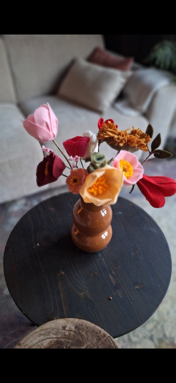 Handgemaakte vilten bloemen en boeketten, Huis en Inrichting, Binnen, Handgemaakt, Nieuw, Textiel