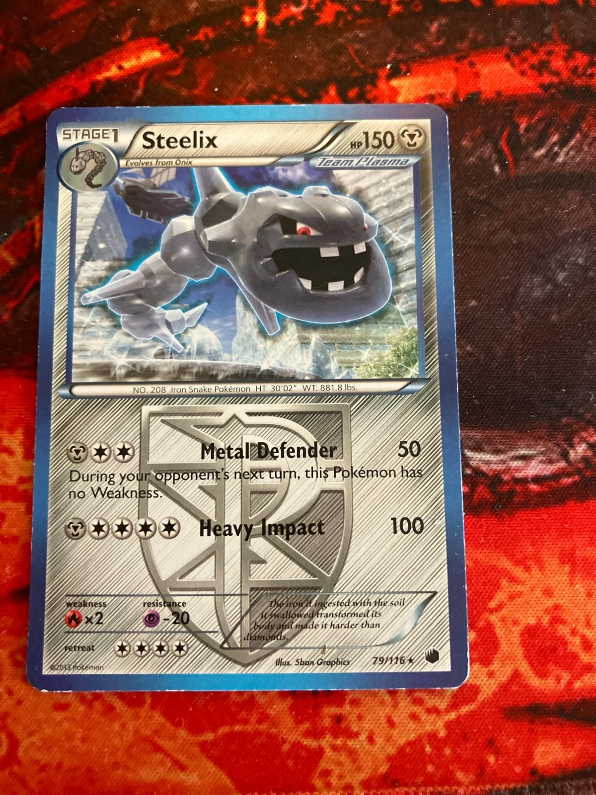 Steelix Pokémon kaart - Team Plasma - Zeldzaam, Ophalen of Verzenden, Zo goed als nieuw, Losse kaart
