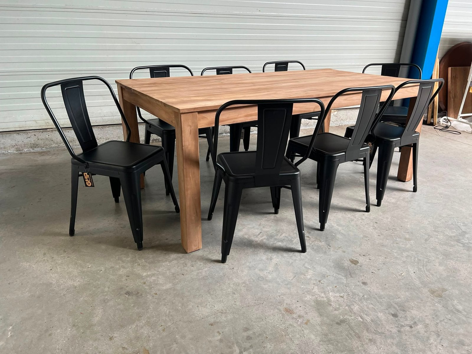 Tafel teak nieuw in verpakking 200x100cm a 249,- (!), Ophalen, 50 tot 100 cm, Rechthoekig, Nieuw
