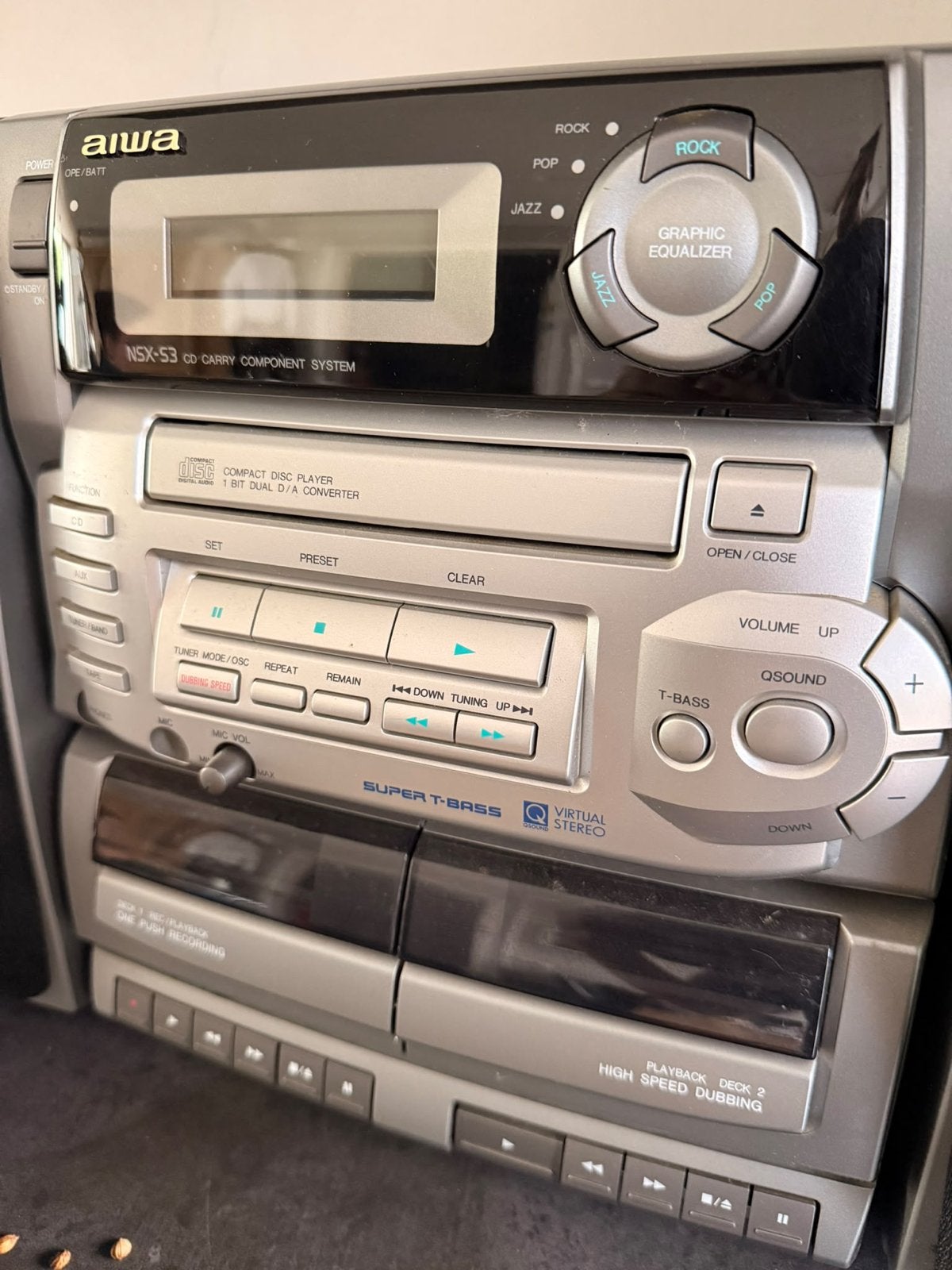 Aiwa NSX-S3 Stereo-installatie Toren met CD, Cassette, Radio, Gebruikt, Cassettedeck, Losse componenten, Ophalen