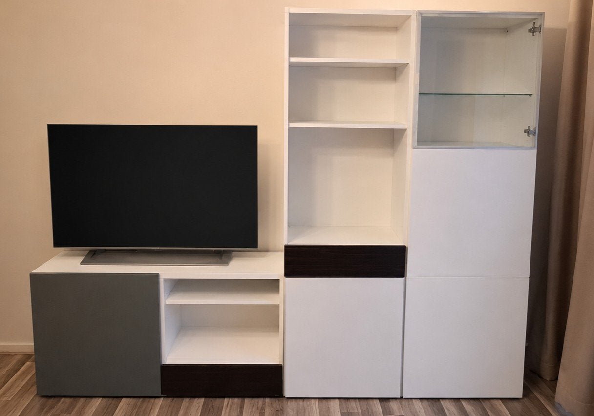 ikea besta kasten., Huis en Inrichting, Ophalen, Gebruikt, Met deur(en), Glas