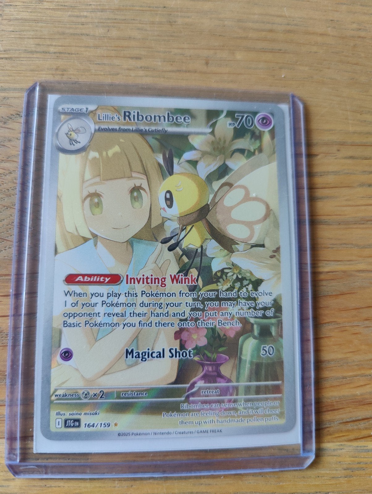 Lillie's Ribombee Pokémon Kaart 164/159 Holo, Hobby en Vrije tijd, Verzamelkaartspellen | Pokémon, Ophalen, Zo goed als nieuw