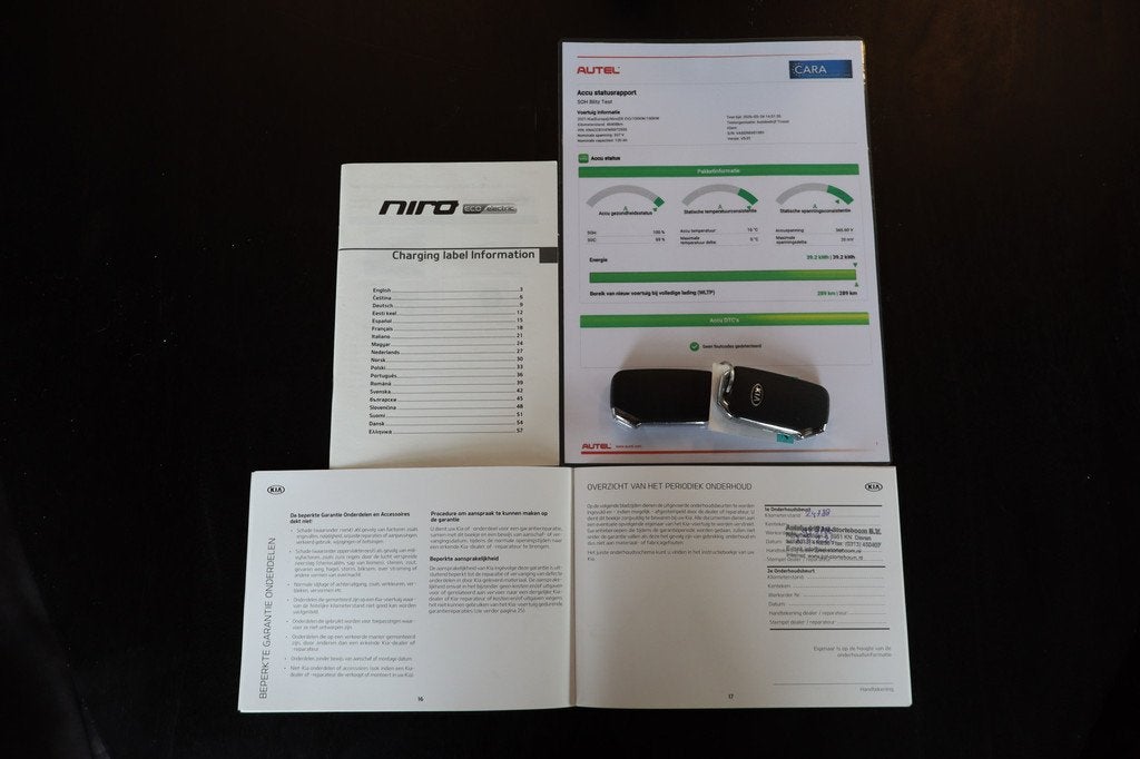 Kia e-Niro DynamicPlusLine 39 kWh 100% SOH! Panoramadak/Stoe, Auto's, 12 maanden, 136 pk, Gebruikt, Zwart