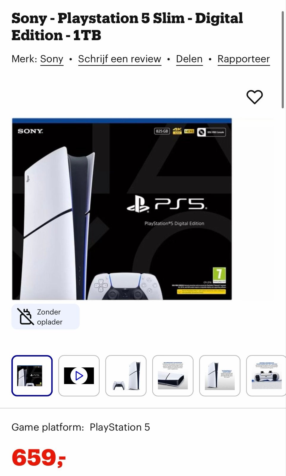 Sony PlayStation 5 Digital Edition 825 GB - Nieuw in doos, Spelcomputers en Games, Ophalen, Nieuw, Playstation 5 Digital