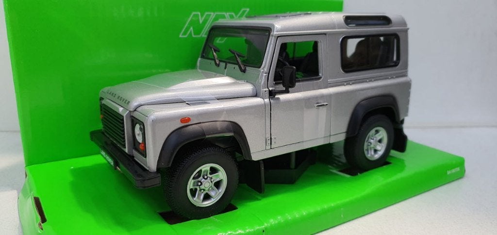 Land Rover Defender Zilver, Hobby en Vrije tijd, Auto, Welly, Welly, Nieuw
