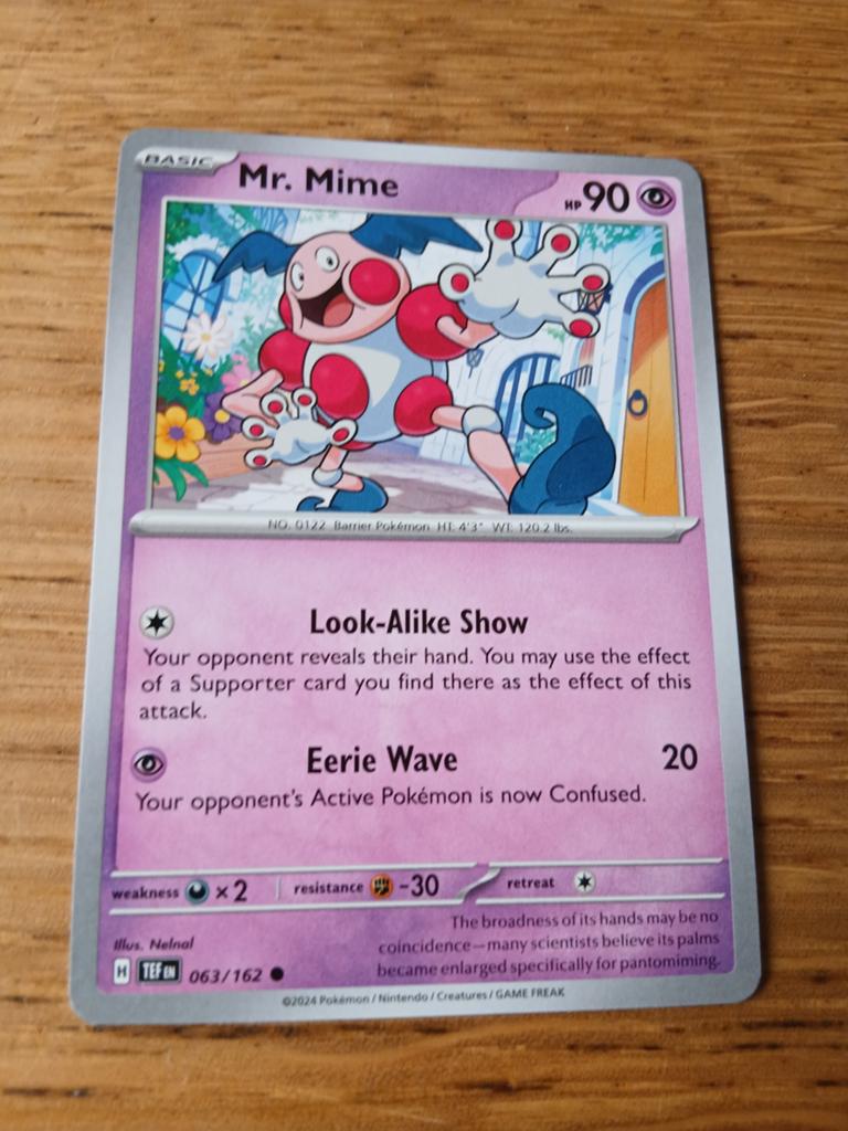 Pokémon Kaart: Mr. Mime 063/162 - TEF, Ophalen of Verzenden, Zo goed als nieuw, Losse kaart