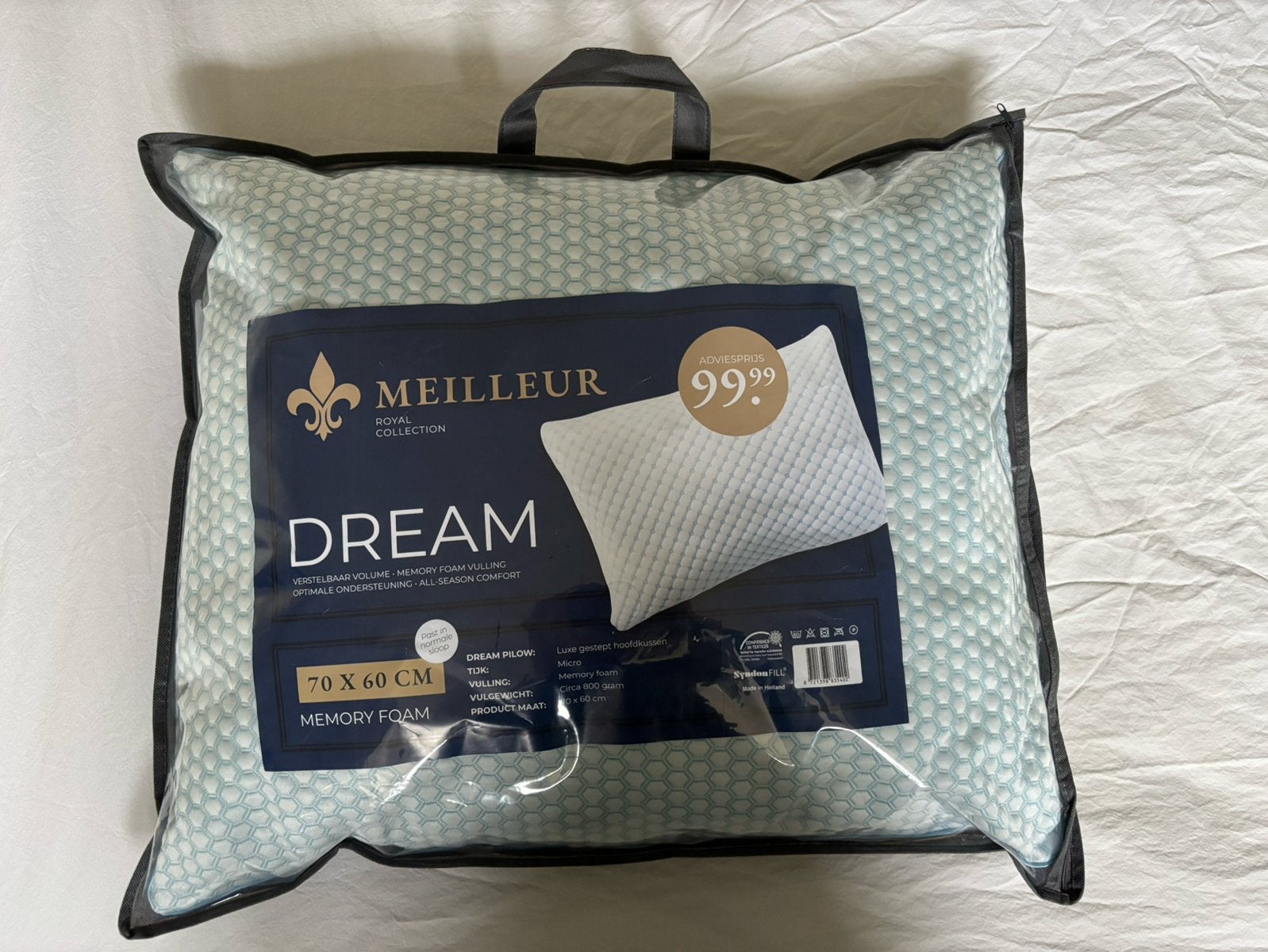 Nieuw: Memory foam kussen - Meilleur, Eenpersoons, Wit, Nieuw, Ophalen of Verzenden
