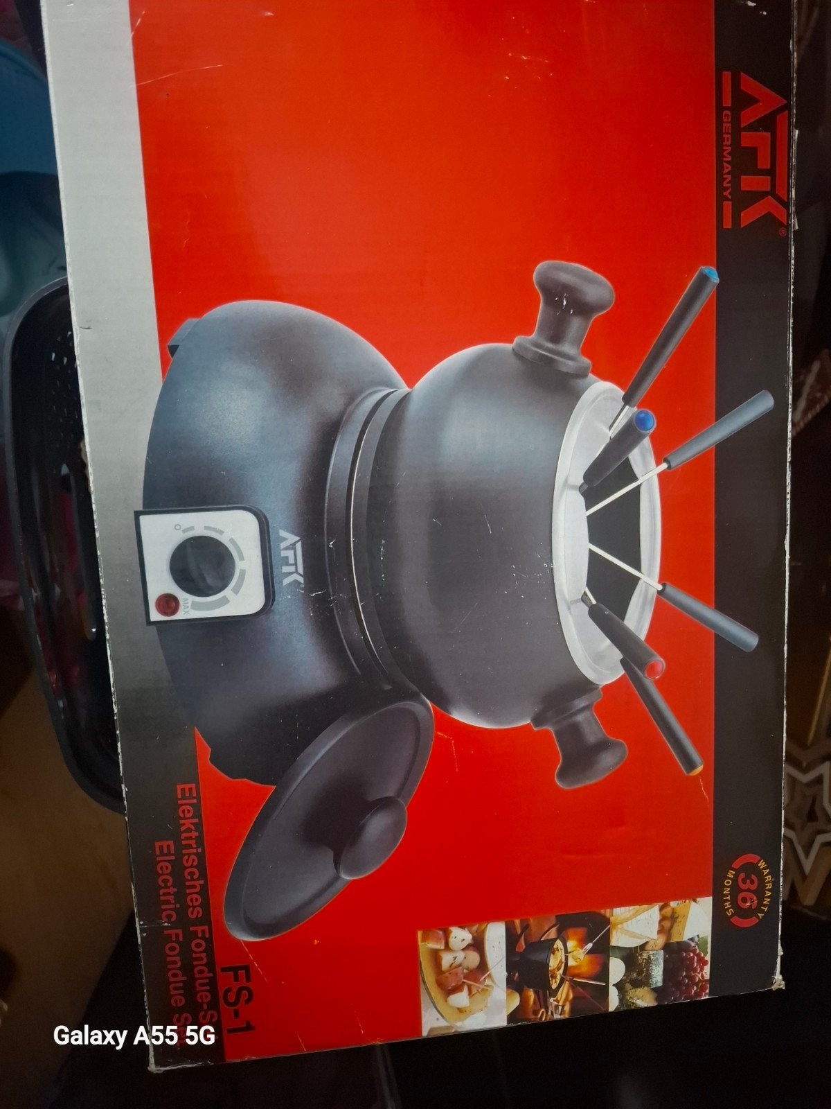AFK Elektrische Fonduepan FS-1 - Nieuw in doos, Ophalen, Nieuw, Elektrisch, Fonduepan