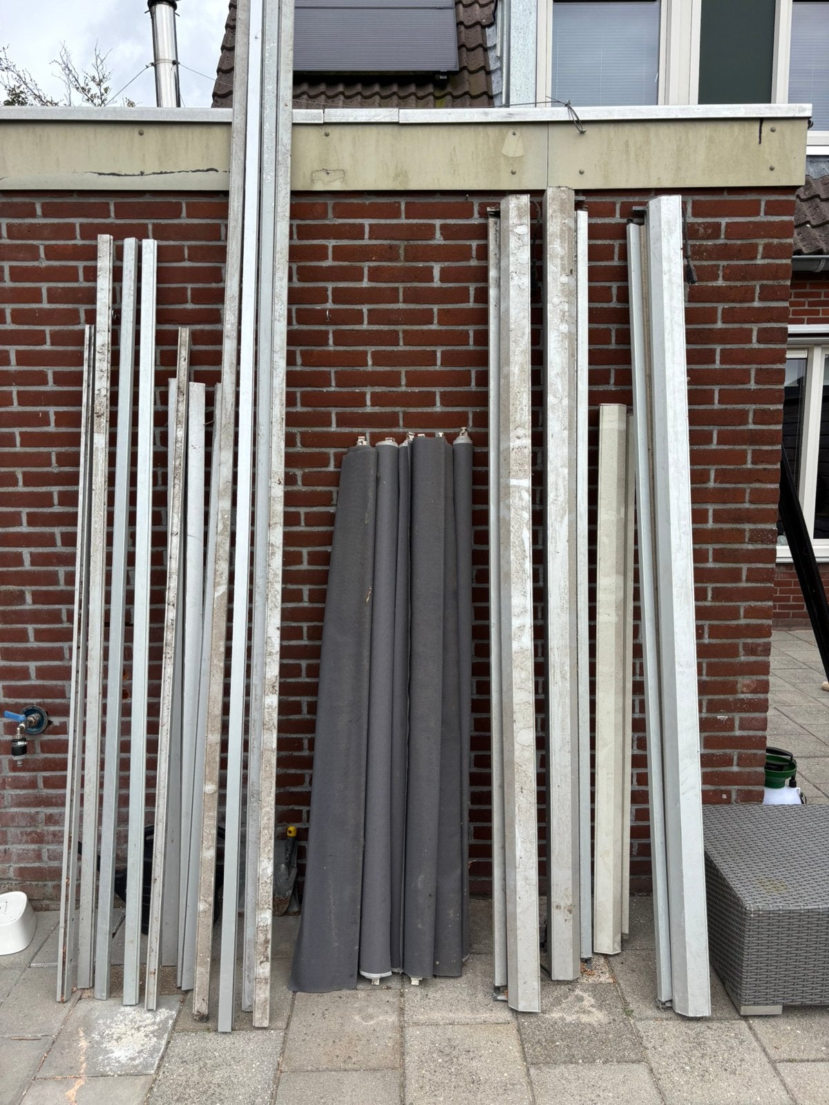Verschillende zonneschermen met toebehoren, Ophalen, Gebruikt, Knikarmscherm