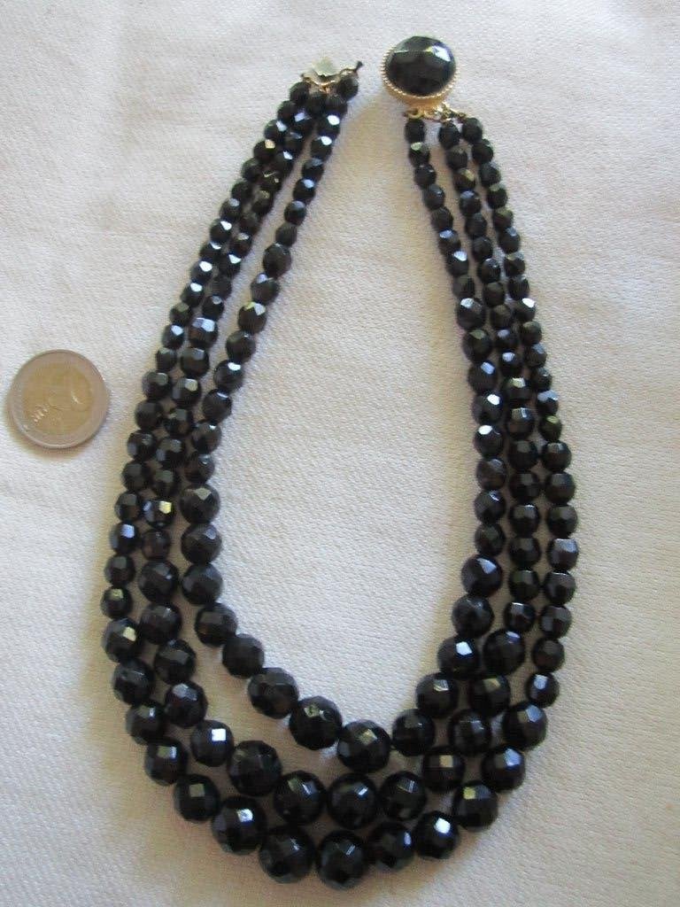 6.  Schitterende oude ketting,  French jet,  40 cm, Ophalen, Overige materialen, Ketting