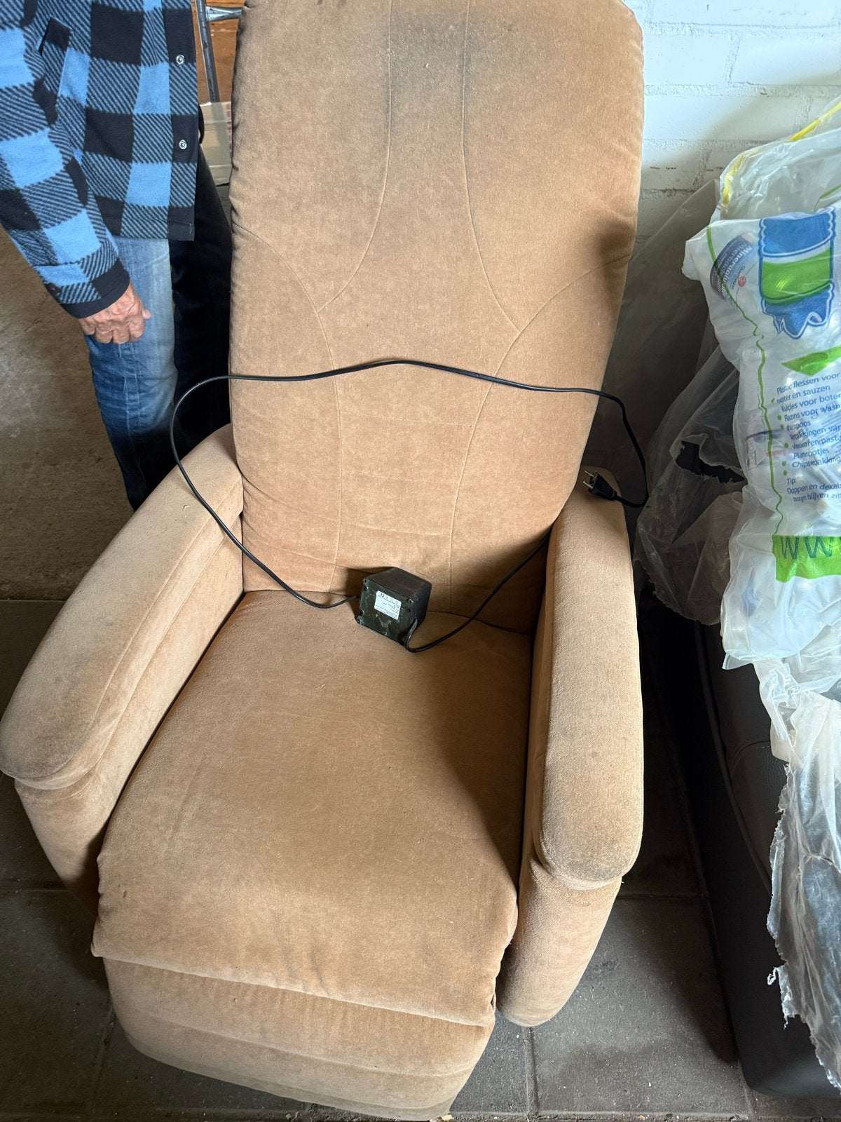 Comfortabele relaxfauteuil - Beige, Ophalen of Verzenden, Gebruikt, Stof, 75 tot 100 cm