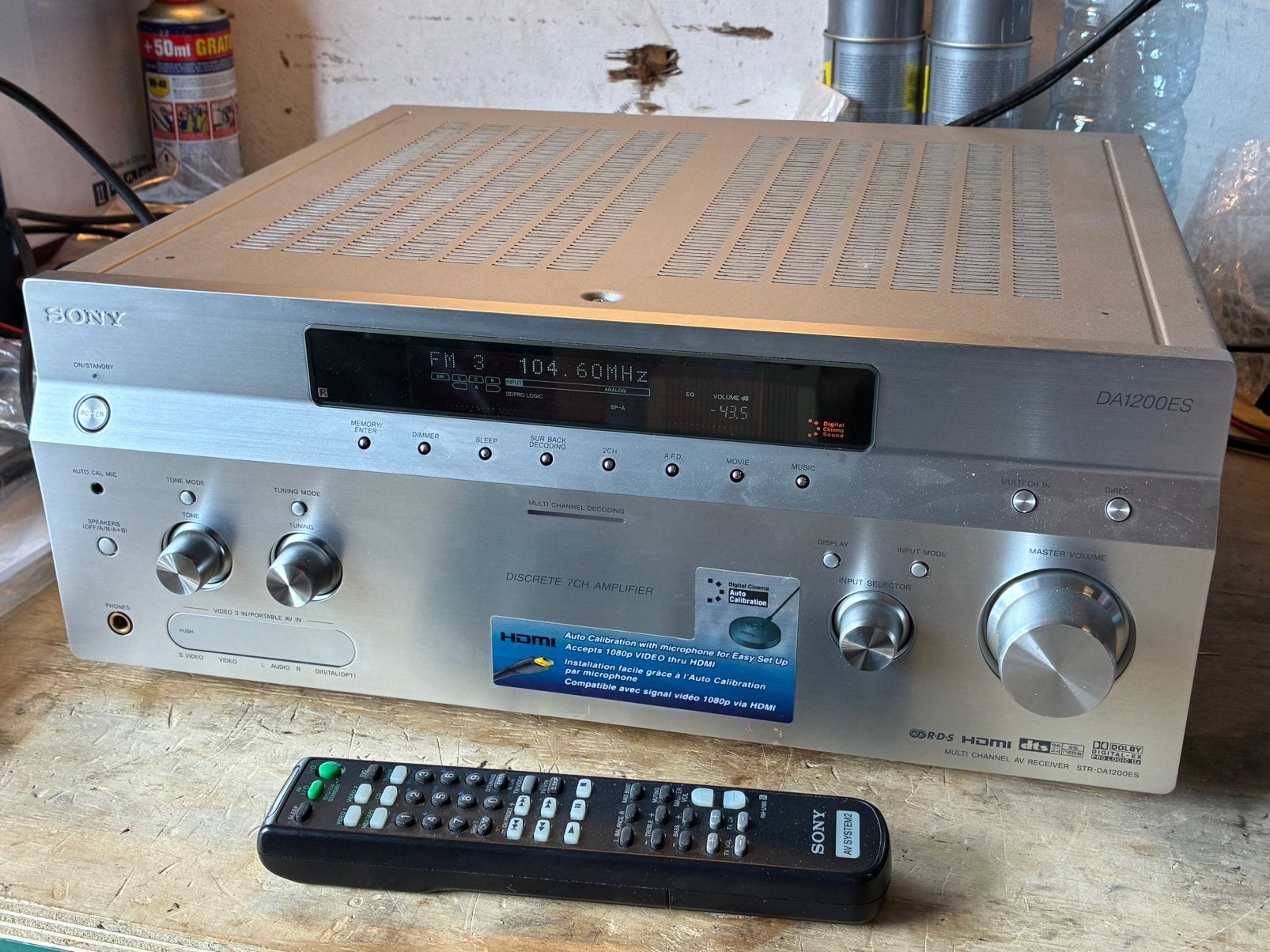 Sony STR-DA1200ES AV Receiver (Zilver) – Zeer Compleet!, Ophalen, Zo goed als nieuw, 60 tot 120 watt, Sony