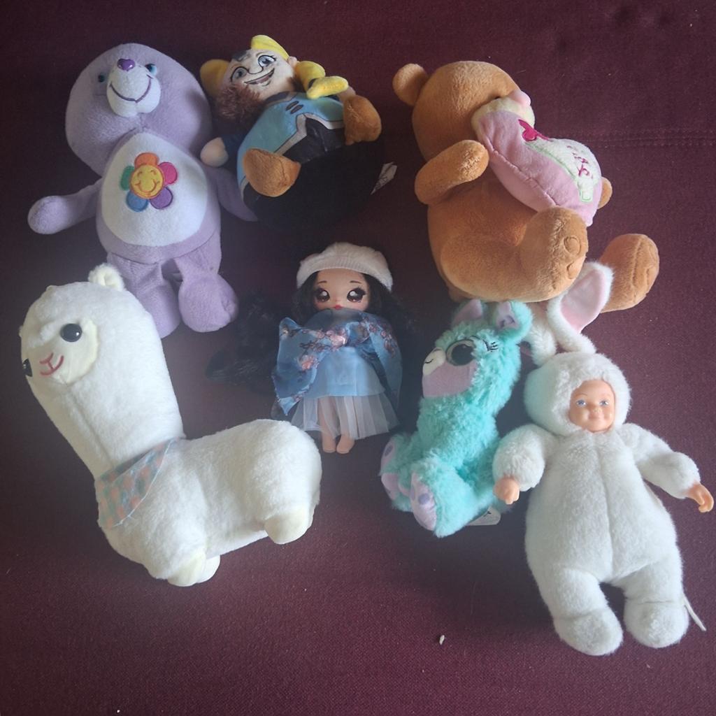 7 diverse knuffels en poppen, Ophalen, Gebruikt, Overige merken, Overige karakters
