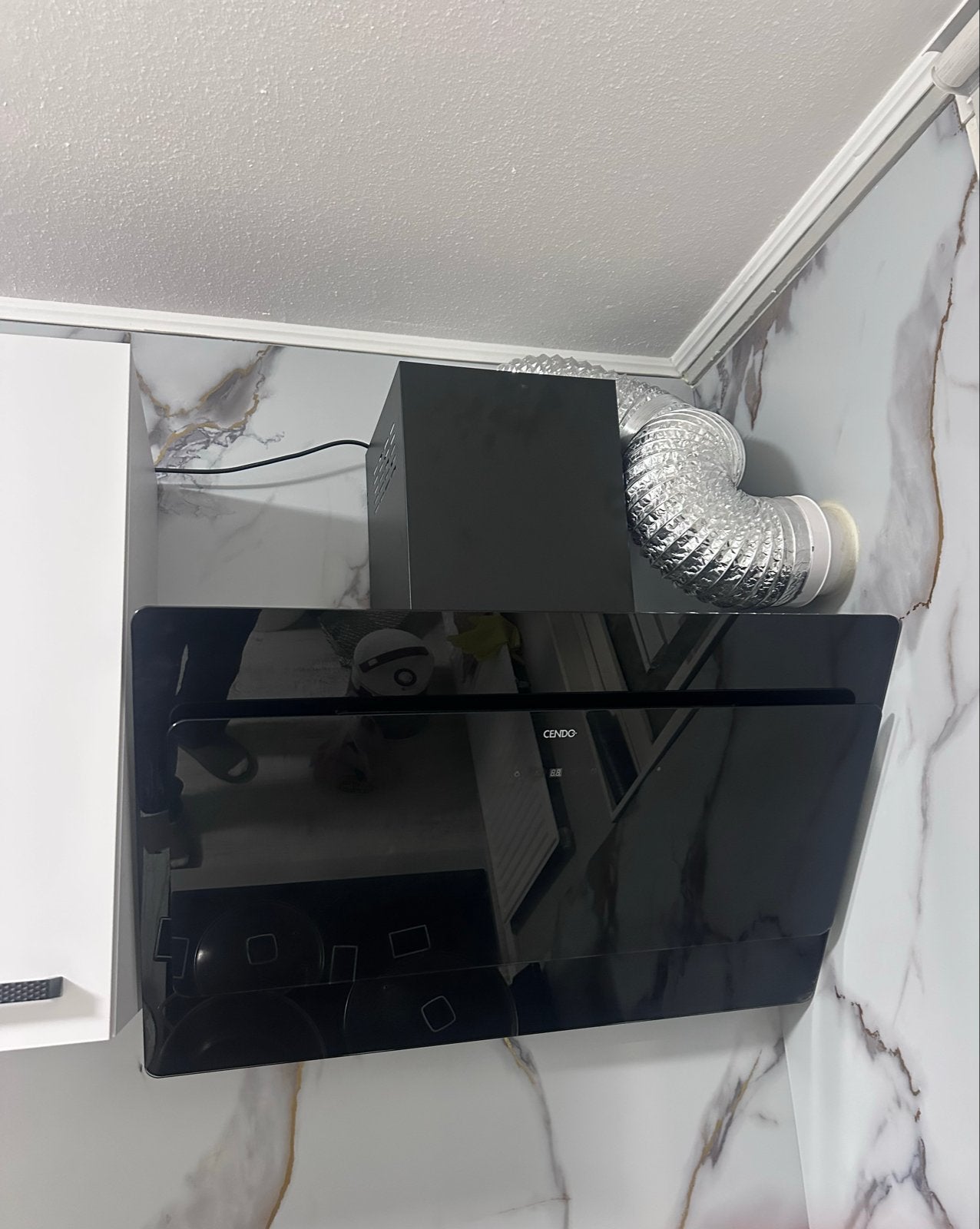 Cendo Afzuigkap - Modern Zwart Design, Witgoed en Apparatuur, Ophalen, Wandschouwkap, Zo goed als nieuw, 400 tot 600 m³ per uur