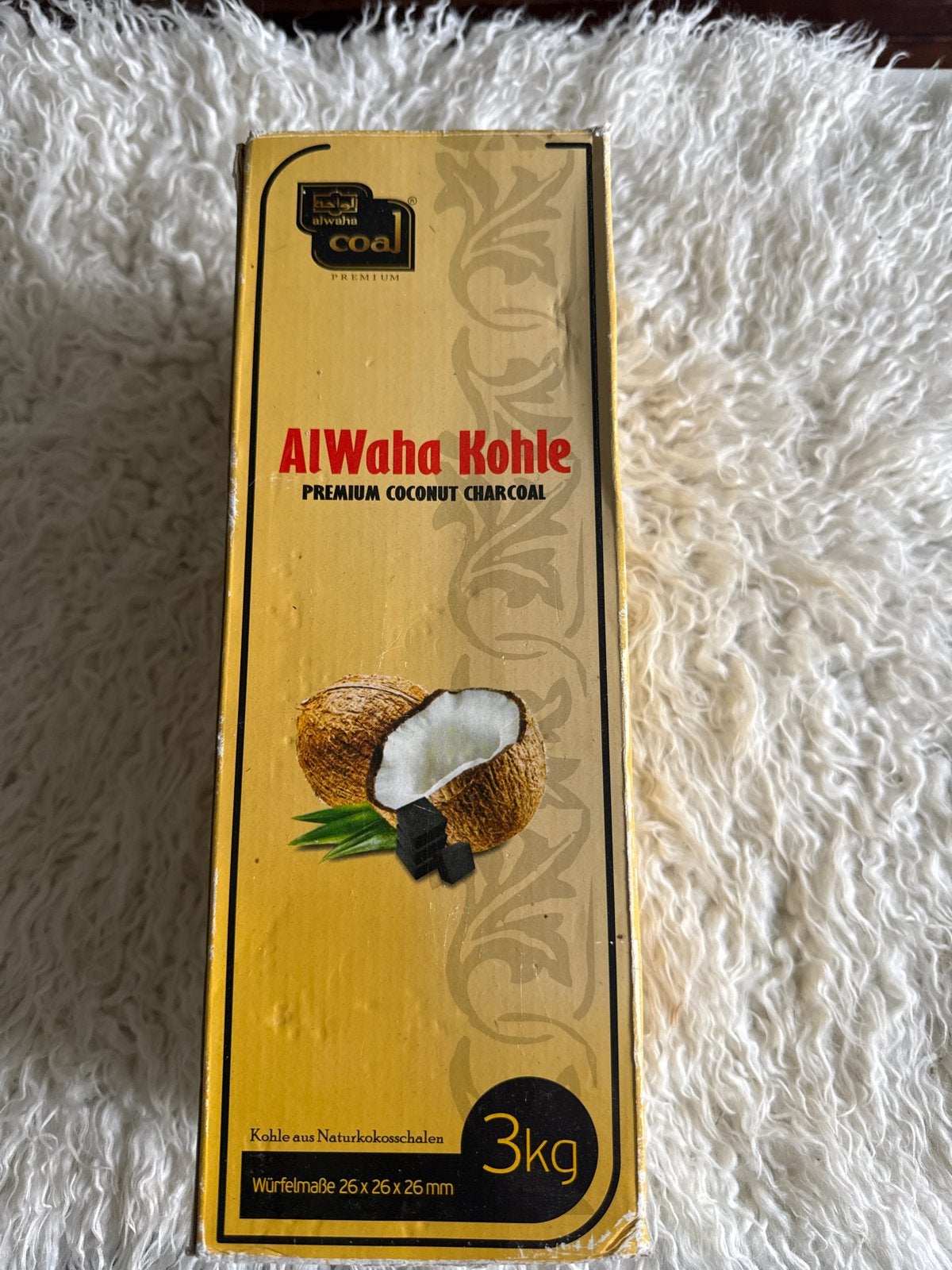 Al Waha Premium Kokosnoot Houtskool 3kg, Tuin en Terras, Houtskoolbarbecues, Ophalen of Verzenden, Nieuw