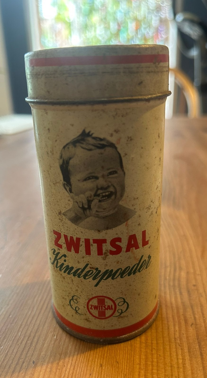 Vintage kinder talkpoeder blijkje van ZWITSAL, Verzamelen, Blikken, Ophalen of Verzenden, Gebruikt, Overige