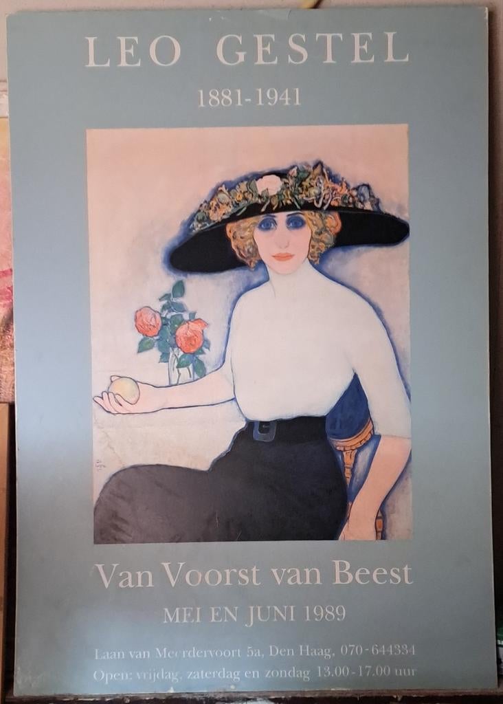 LEO GESTEL originele tentoonstelling-poster, Antiek en Kunst, Ophalen