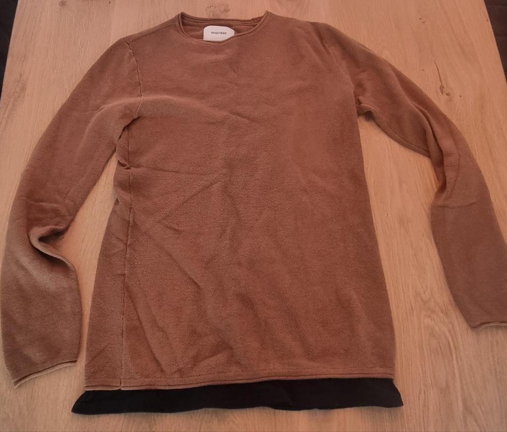 REQUIRED Bruine Trui Maat L, Maat 52/54 (L), REQUIRED, Bruin, Ophalen of Verzenden
