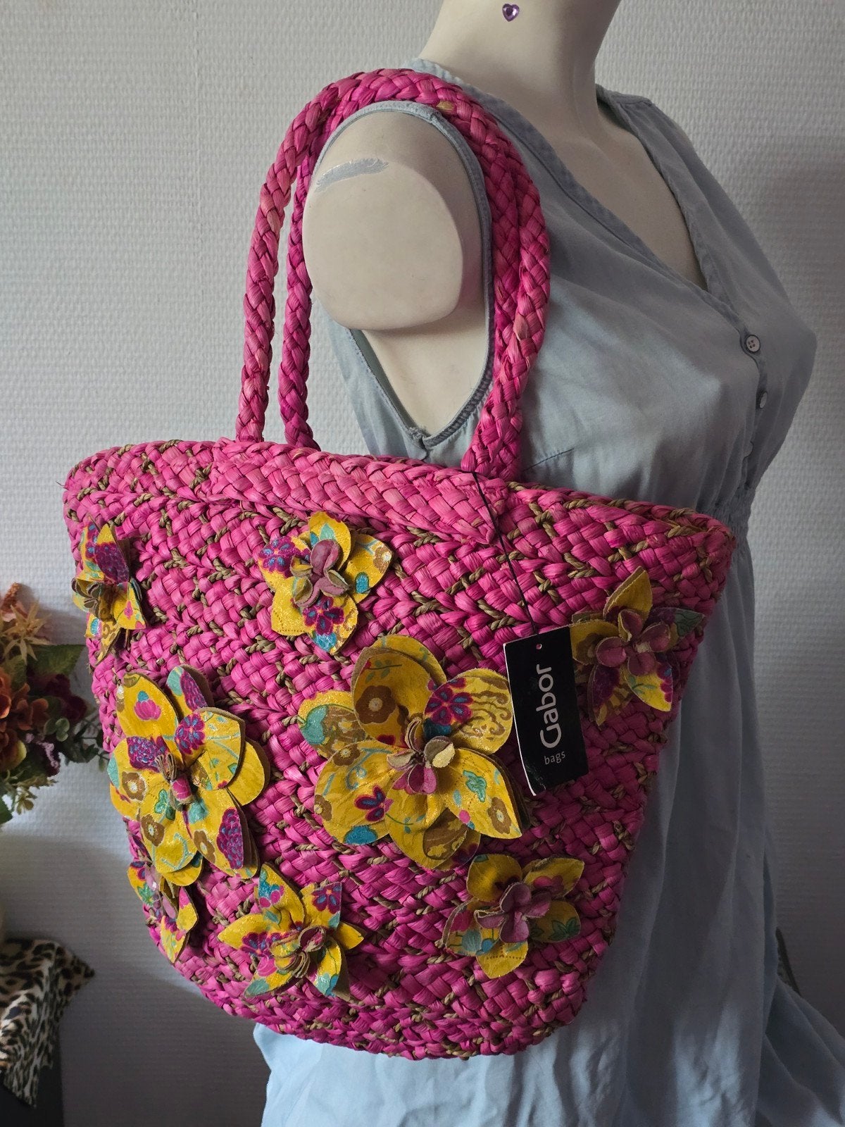 Gabor Shopper Roze met Bloemen - Nieuw met kaartje, Ophalen of Verzenden, Nieuw, Roze, Shopper