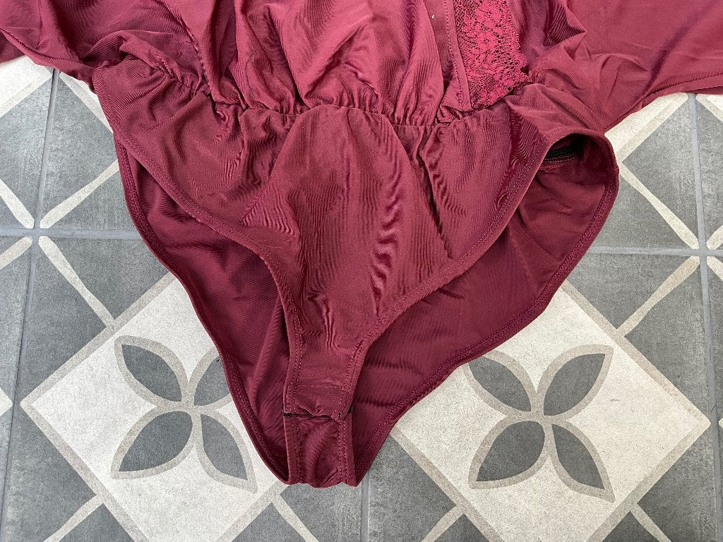 Black Premium Bodystocking Bordeau Rood Maat S, Black Premium Bodystocking Bordeau Rood Maat S, Ophalen of Verzenden, Body of Korset