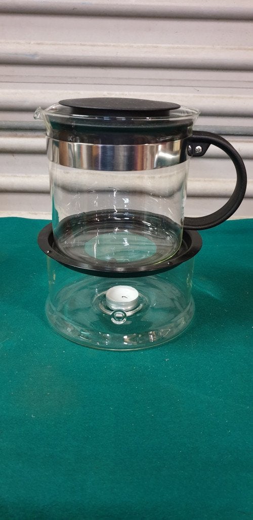 theepot met warmhouder van glas, Ophalen of Verzenden, 'T Olde Gre-j, Info@toldegrej.nl, Endepoelstraat 20f Didam