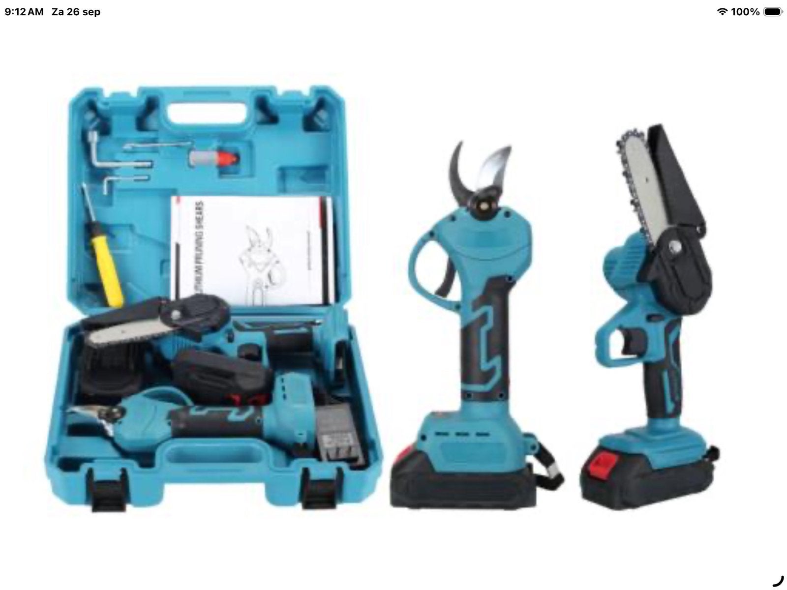 24 v kettingzaag 15 cm +snoeischaar  2 accu,s, Tuin en Terras, Ophalen of Verzenden, Nieuw