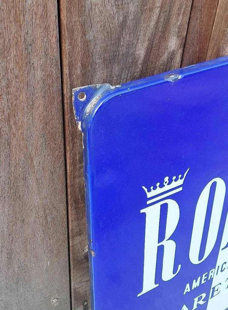 Top emaille bord Roxy American Cigarettes🚬, Reclamebord, Gebruikt, ., Ophalen of Verzenden