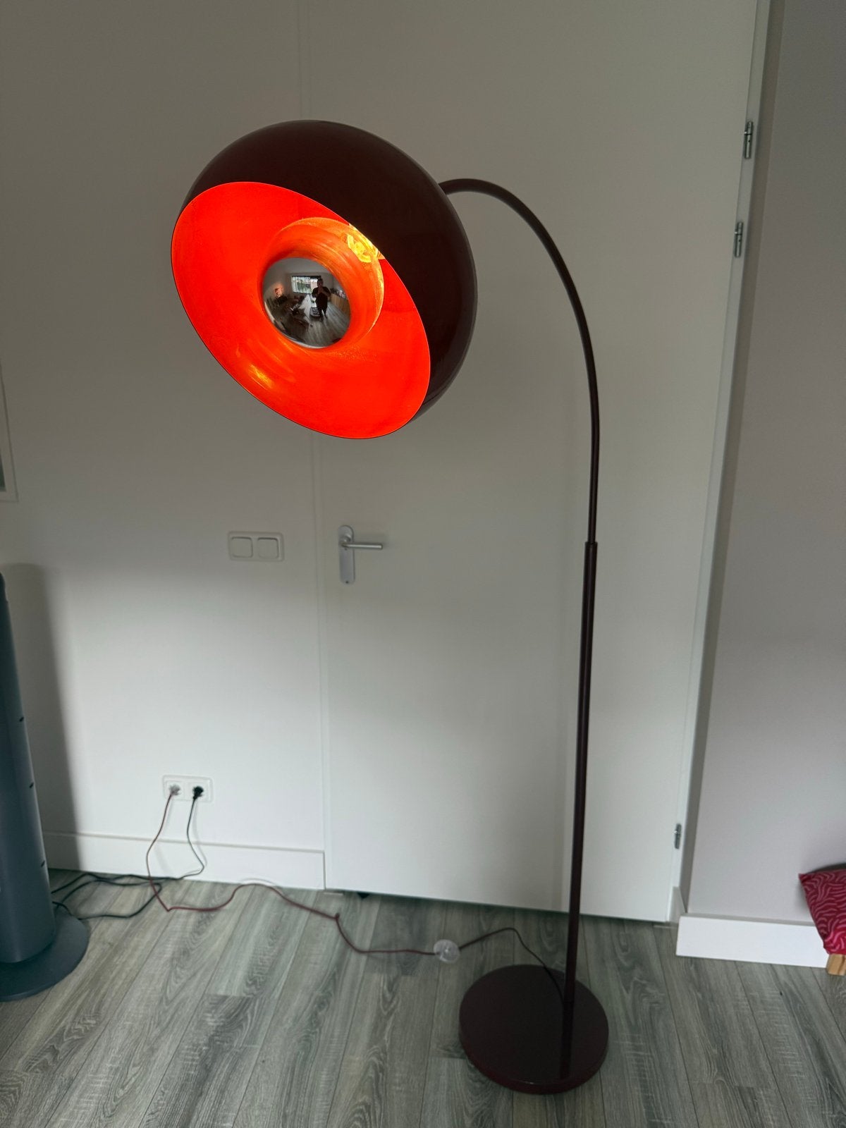 Burgundy booglamp/vloerlamp, Ophalen, E27 (groot), Zo goed als nieuw, Metaal