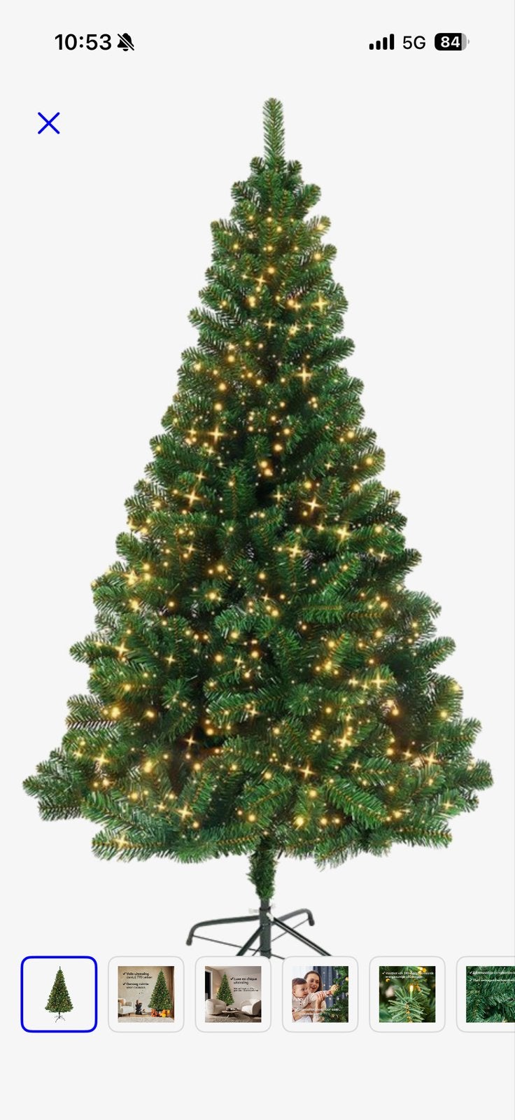 Norlandia kerstboom incl verlichting en versiering, Ophalen, Zo goed als nieuw