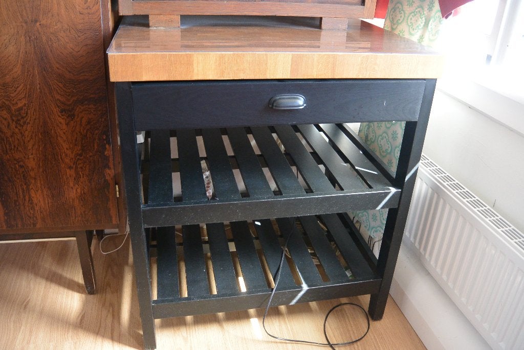 Ikea Vadholma keukeneiland 126x79x90 cm, Ophalen, 100 tot 150 cm, 75 cm of meer, Zwart