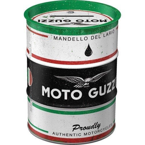 Moto Guzzi motorcycles reclame spaarpot van metaal deco, Ophalen of Verzenden, Nieuw, Auto's