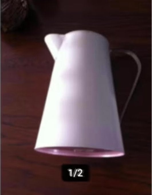 Design sierkan metaal oud roze H 26 c Br 18 cm, Ophalen of Verzenden, Zo goed als nieuw, Overige kleuren, Overige materialen