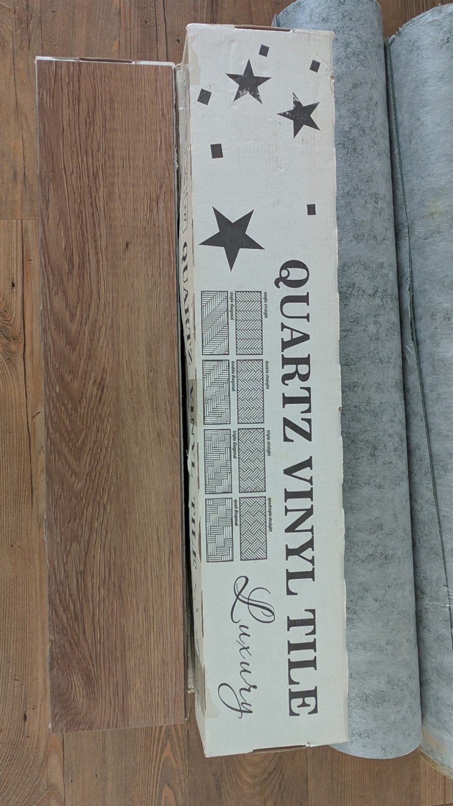 Quartz Vinyl PVC vloer & Premium zelfklevende ondervloer, Ophalen, Bruin, Nieuw, Houtnerf-look