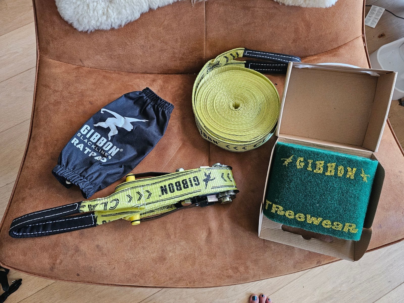 Gibbon Slackline Classic Line X13 met Ratpad en Treewear, Ophalen of Verzenden, Gebruikt